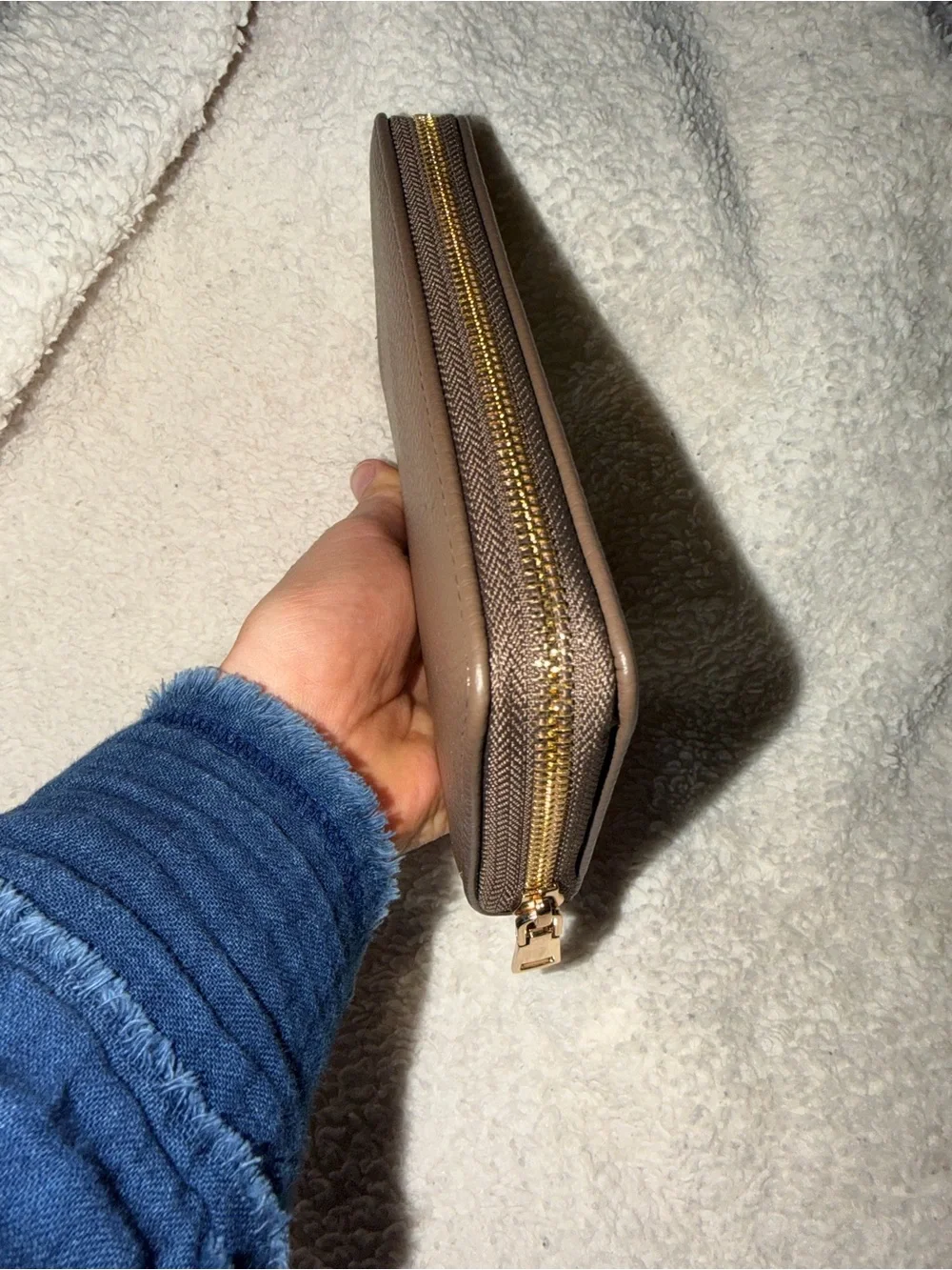 Women's Brown Pebbled Zip Card & Key Holder